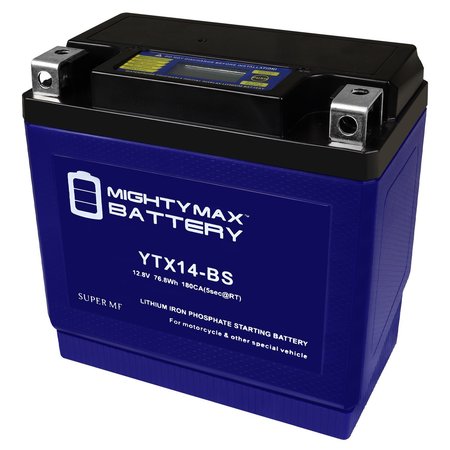YTX14-BS Lithium Replacement Battery Compatible with Suzuki LT-V700F Twin Peaks 04-05 -  MIGHTY MAX BATTERY, MAX3883631